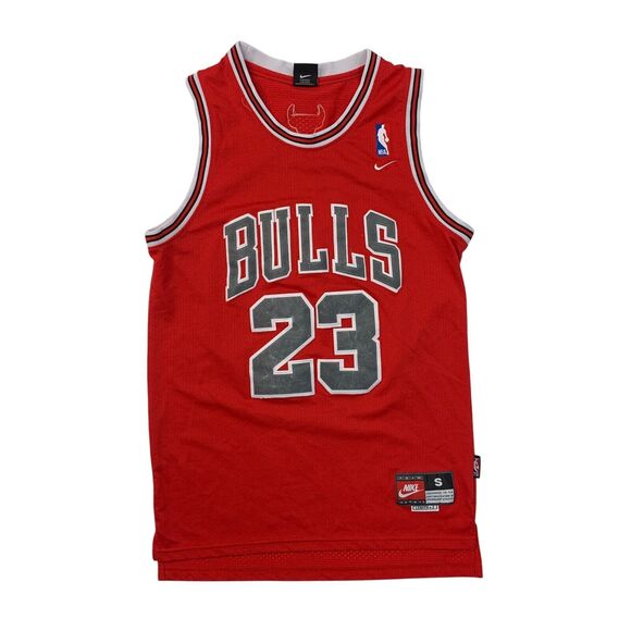 Vintage Nike Michael Jordan Jersey Mens S Small Red Chicago Bulls +2 Length Sewn - Picture 1 of 13